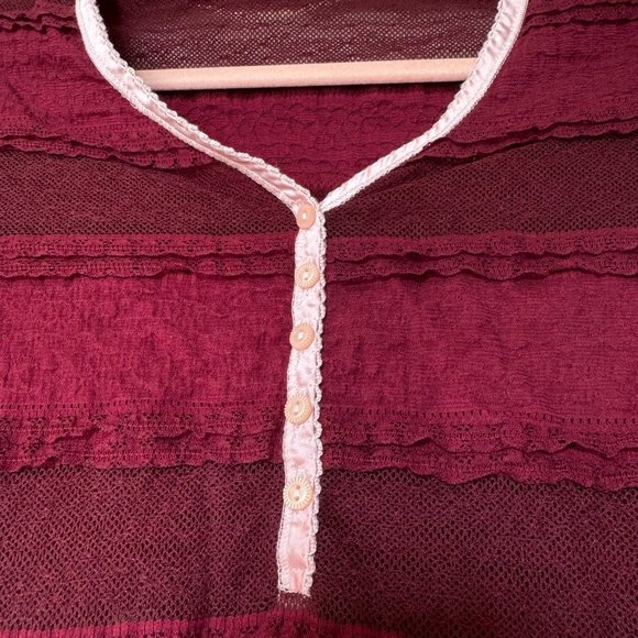 Burgundy Lace Henley ALT Katherine Pierce/Elena Gilbert - Picture 3 of 7